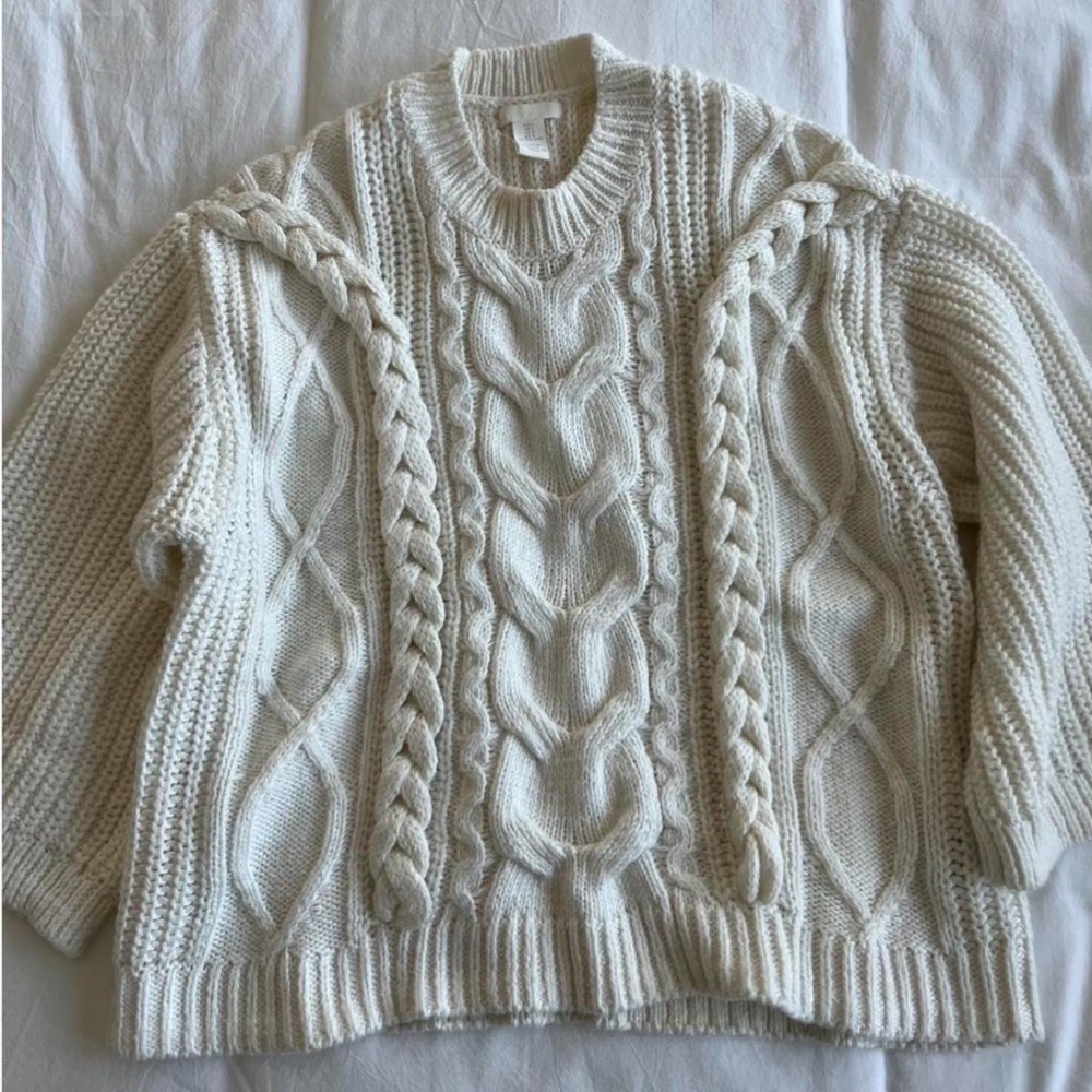 H&M Oversized Cable Knit Sweater - Cream